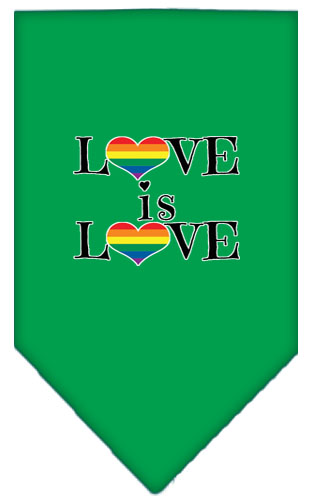Love is Love Screen Print Bandana Emerald Green Large